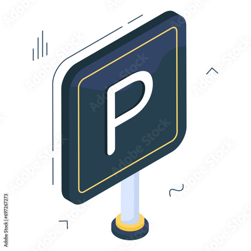 Modern design icon of parking board  