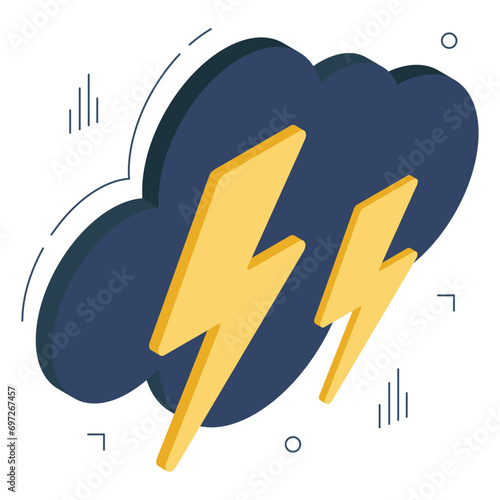 Thunderstorm icon in perfect design