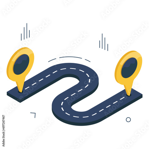 Perfect design icon of route 