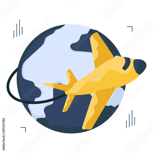 Premium download icon of global travel 