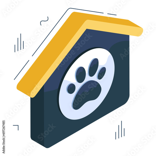 A unique design icon of doghouse 
