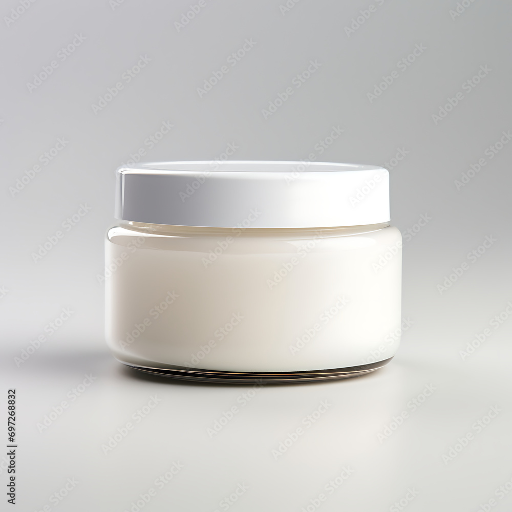 cosmetic cream container on a light background cosmetic cream container on a light background