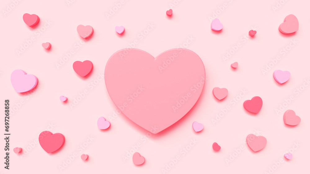 핑크 하트 배경 목업 Pink Heart Background Mock up