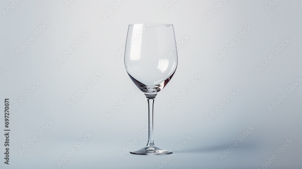 elegant simple empty transparent wine glass with long stem isolated on gray background elegant simple empty transparent wine glass with long stem isolated on gray background