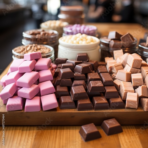 Close-up of a Variety of Chocolate Items for Chocolate Day During Valentines Season