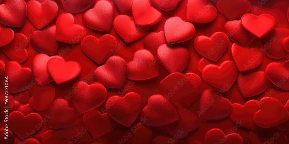 A large group of red hearts on a vibrant red background. Perfect for expressing love and affection. A large group of red hearts on a vibrant red background. Perfect for expressing love and affection.