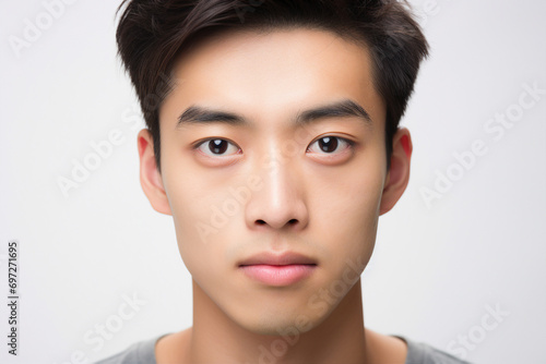 Generative AI picture image of attractive nice groomed guy with model appearance isolated on white background