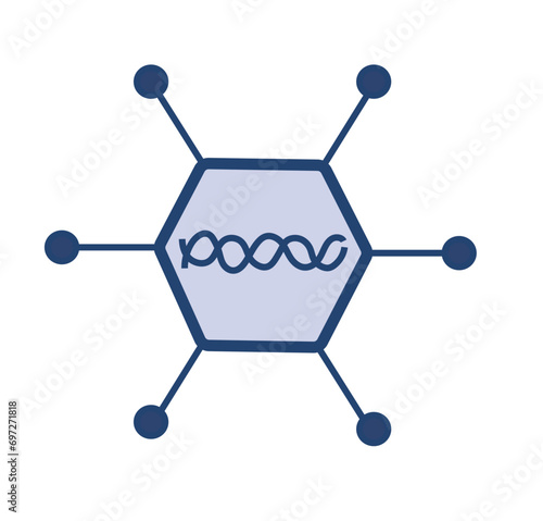 Adenovirus Adenoviridae 2D  icon vector Illustration. Science icon vector Illustration. 
