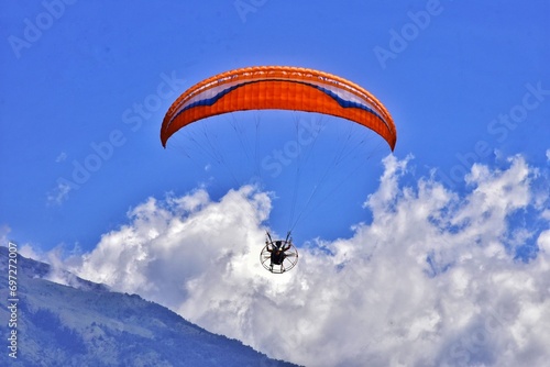 Paragliding is one of the extreme sports of Indonesian society which takes off from the peak of Mount
