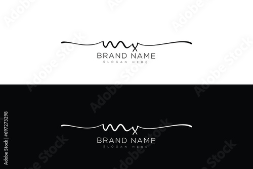 Mx initial handwriting signature logo design photo