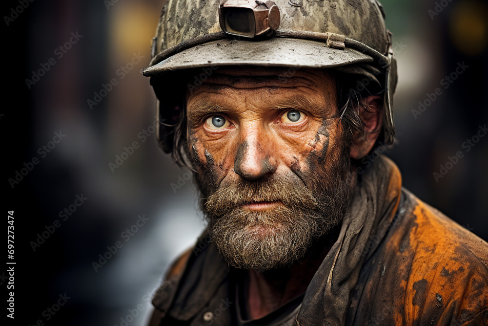 Male coal miners in protective helmet working and extracting vital energy resources generative AI Male coal miners in protective helmet working and extracting vital energy resources generative AI