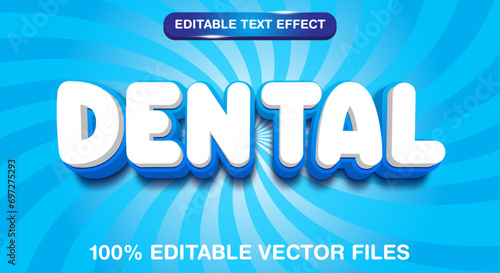 White dental editable text effect template