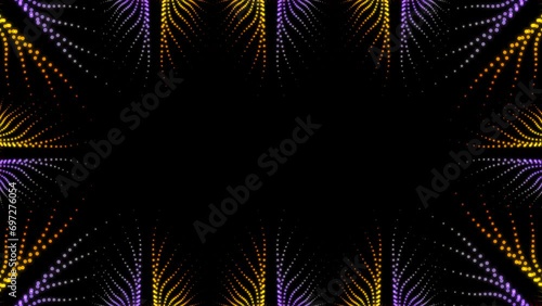 Gold-purple frame with space for text to celebrate the holiday. Looping fractal animation.