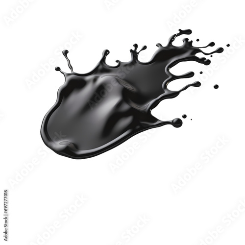 Oil spill splash isolated on transparent background