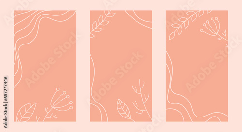 Abstract Peach Fuzz Social Media Templates