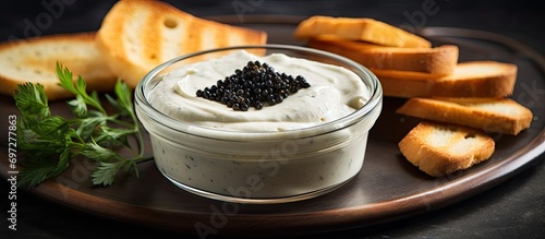 Smoked cod caviar dip from Greece. photo