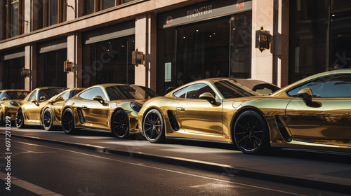 luxury cars on the street