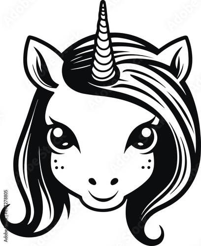 Cute unicorn vector, Little unicorn, Baby unicorn vector illustration