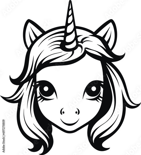 Cute unicorn vector, Little unicorn, Baby unicorn vector illustration