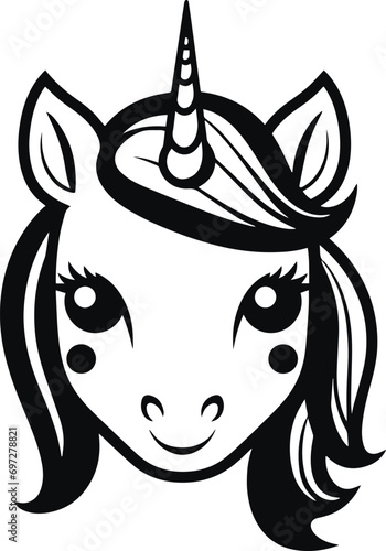 Cute unicorn vector, Little unicorn, Baby unicorn vector illustration