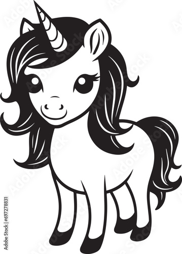 Cute unicorn vector, Little unicorn, Baby unicorn vector illustration