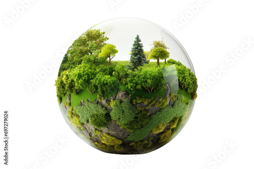greenary globe on an isolated transparent background