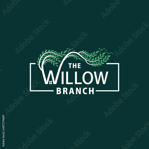 willow branch logo, willow branch tree