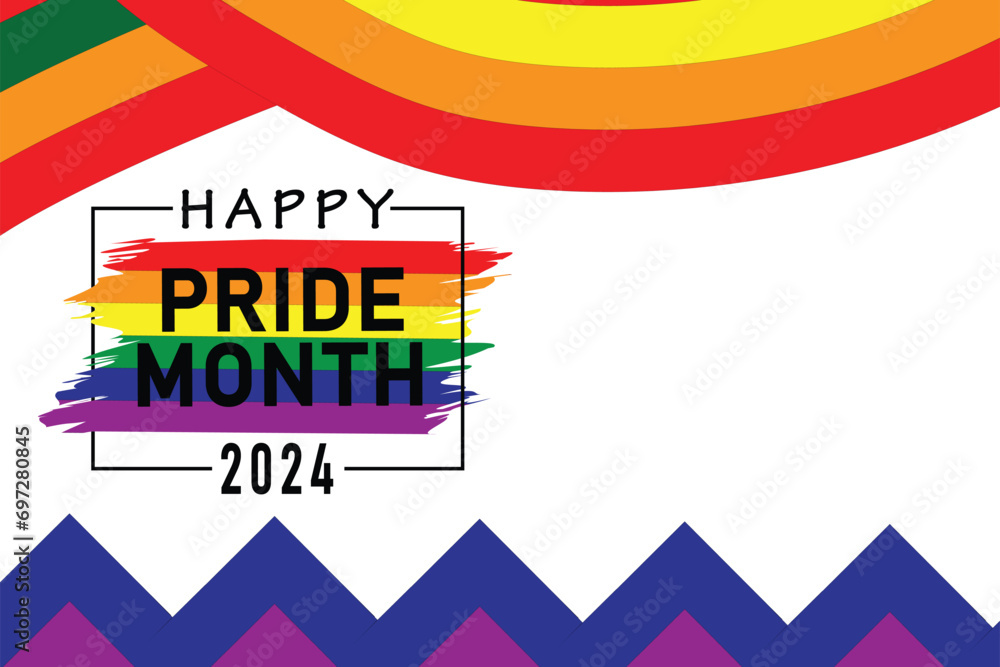 2024 pride month celebration concept background. 2024 happy pride month