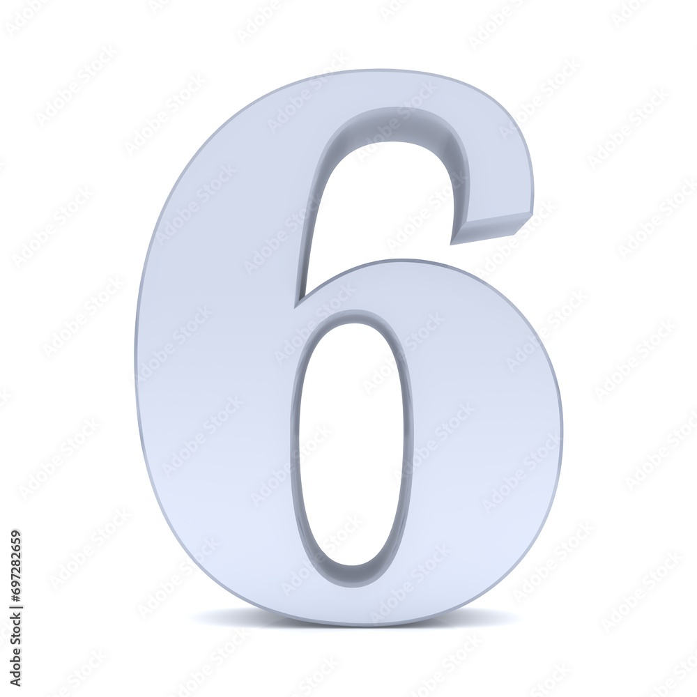 6 six number silver gray colored numeral sign 3d rendering graphic illustration in high resolution for print and business isolated on white background 6 six number silver gray colored numeral sign 3d rendering graphic illustration in high resolution for print and business isolated on white background