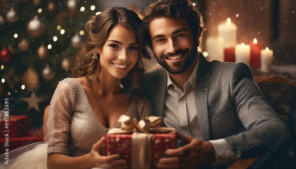 Beautiful Wedding Couple, Dressed up in Romantic Environment holding a Wedding Bouquet. Beautiful Wedding Couple, Dressed up in Romantic Environment holding a Wedding Bouquet.