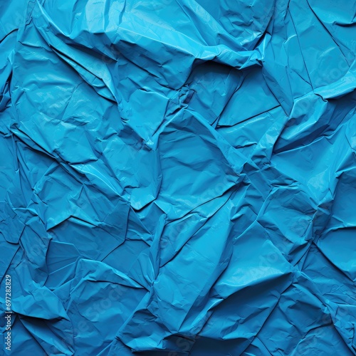 Subtle Beauty in Blue: Textured Crumpled Paper Background photo