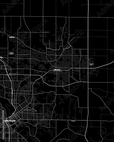 Marion Iowa Map, Detailed Dark Map of Marion Iowa photo