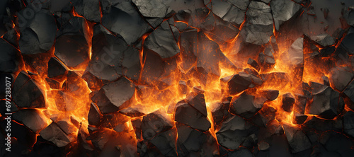 fire stone wall hole crust, rock, flame, burn 10