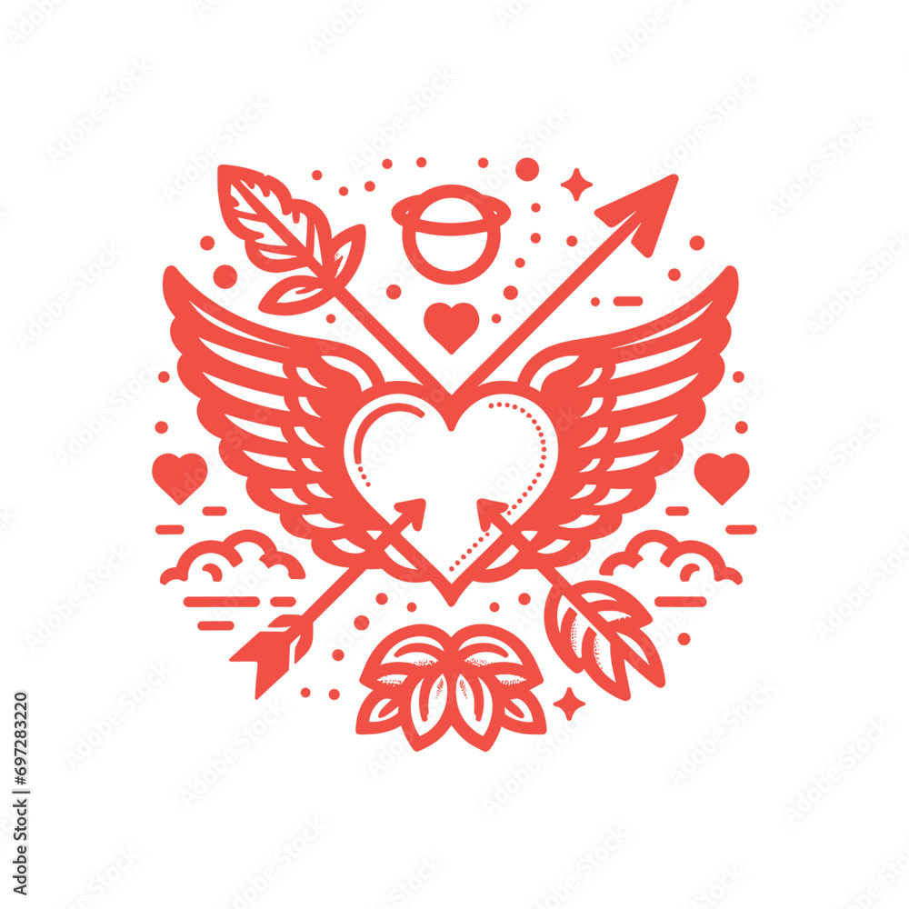 logo vector of valentines day doodles