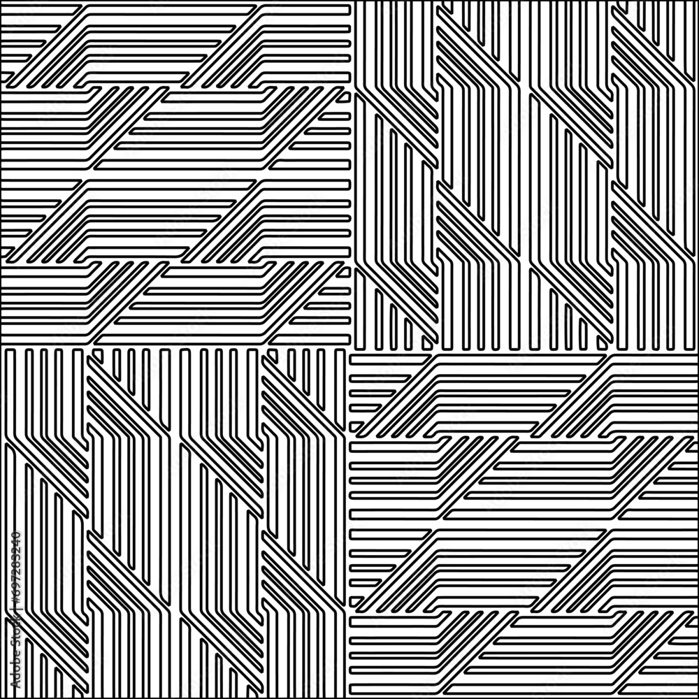 Abstract shapes from lines. Vector graphics for design. Black and white color. Simple pattern. Abstract shapes from lines. Vector graphics for design. Black and white color. Simple pattern.