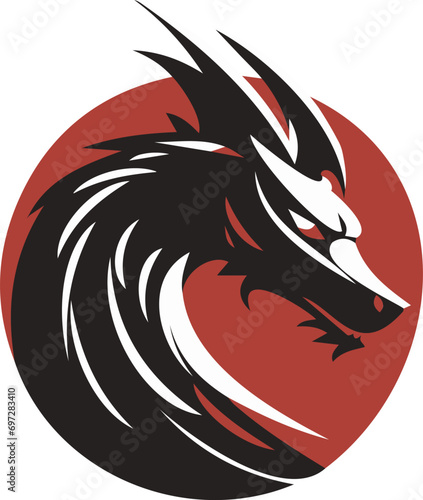 Wallpaper Mural Dragon color logo, vector illustration on white background Torontodigital.ca