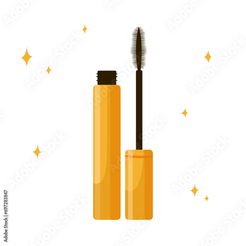 Vector eye mascara vector illustration in cartoon style