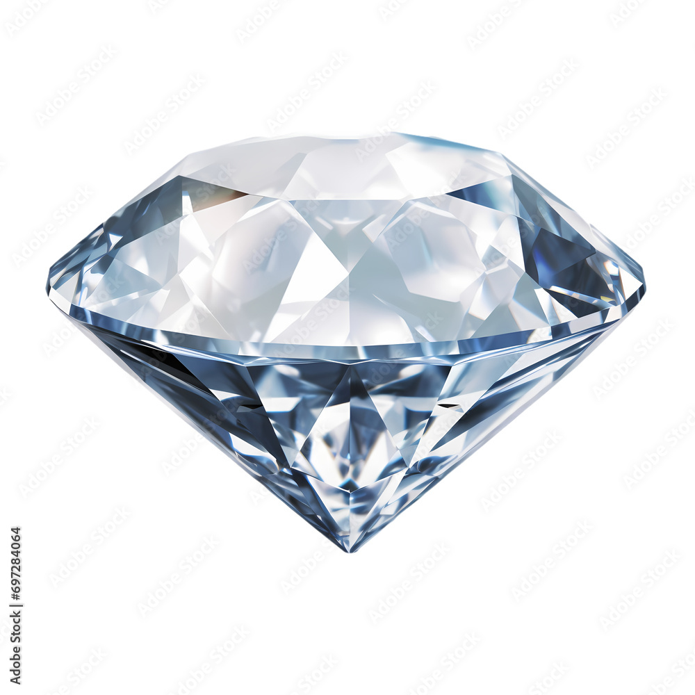 Shining diamond isolated on transparent background