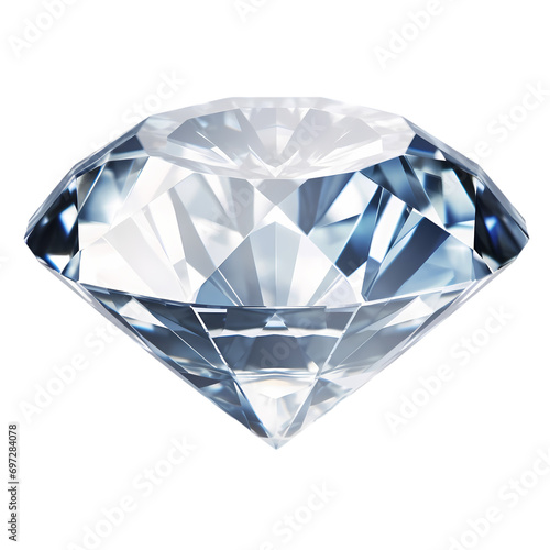 Shining diamond isolated on transparent background