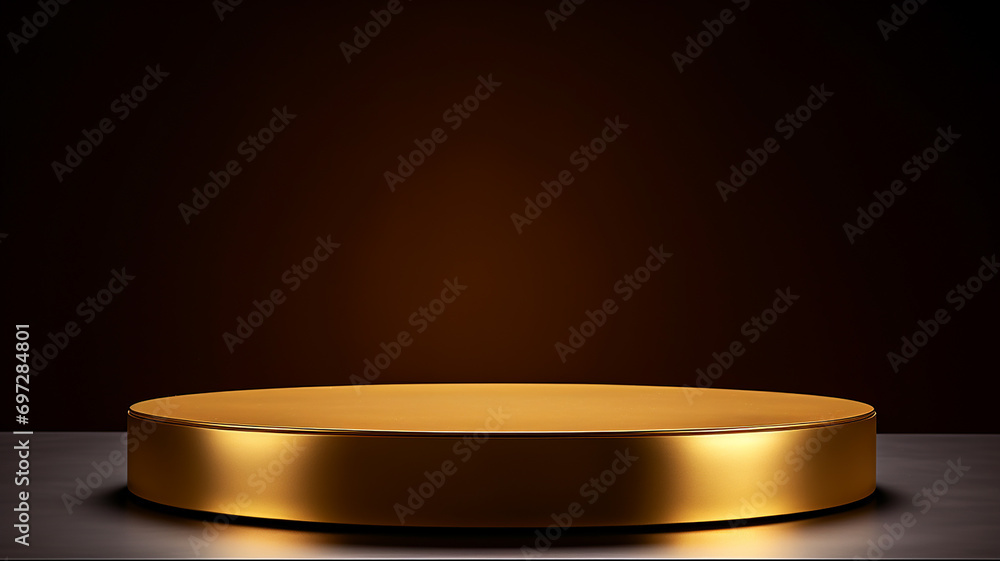 3d rendered empty display golden podium Minimal scene for product display presentation 3d rendered empty display golden podium Minimal scene for product display presentation