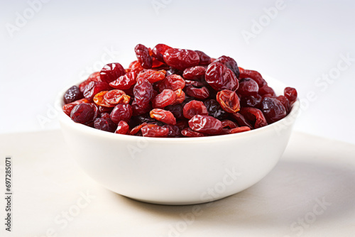 a bowl of dried cranberries on a plate