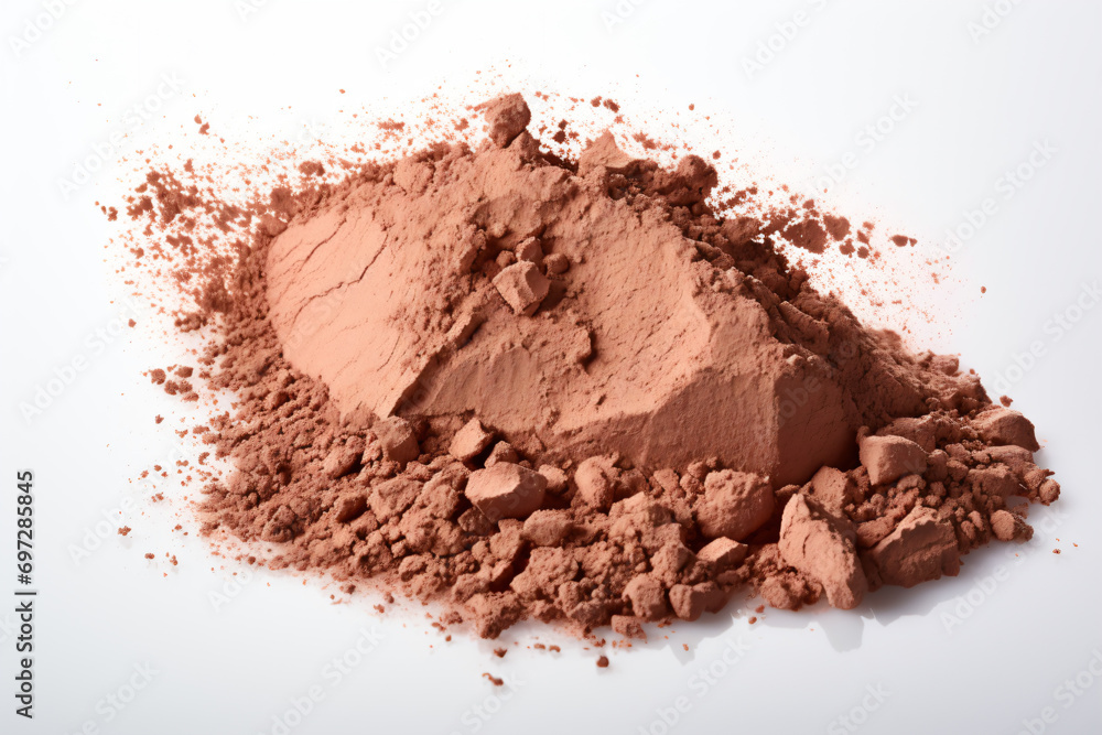 a pile of brown powder on a white surface a pile of brown powder on a white surface