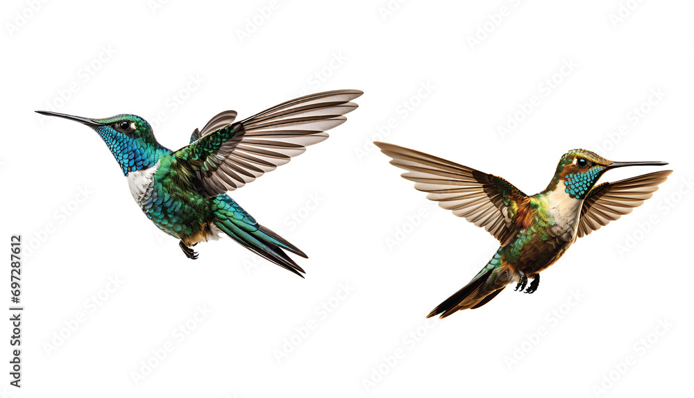 Fototapeta premium Beautiful Hummingbird in Flight on Transparent Background
