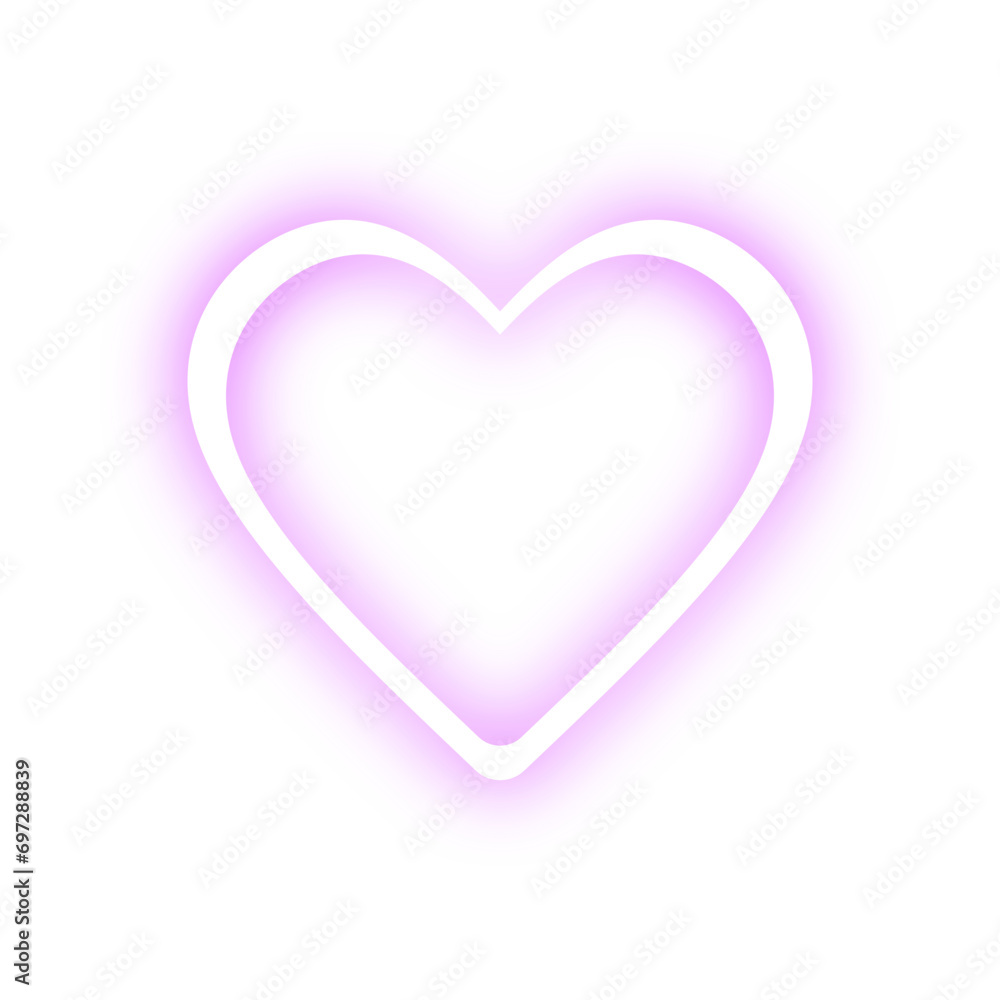 love or heart shape neon design element vector