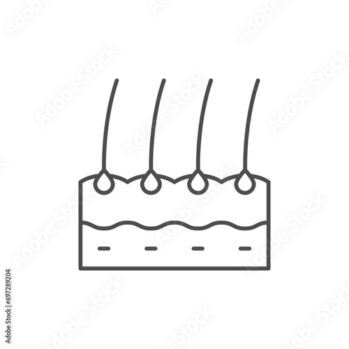 Human hair line outline icon