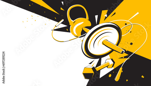 Weight lifting abstract background design. The sports concept