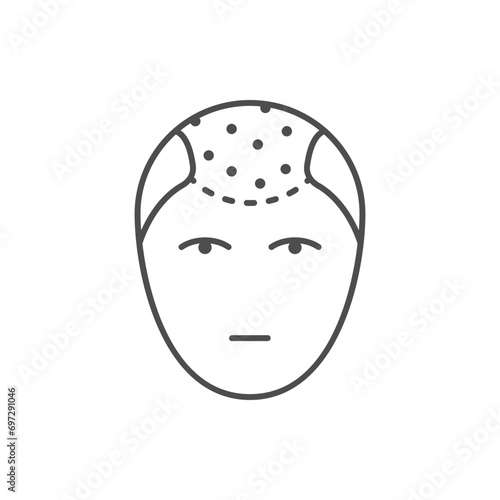 Man during hair transplantation icon