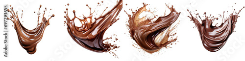 Chocolate splash Hyperrealistic Highly Detailed Isolated On Transparent Background Png File