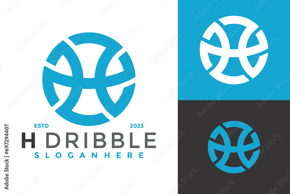 Letter H Dribble Logo Design icon modern template Letter H Dribble Logo Design icon modern template