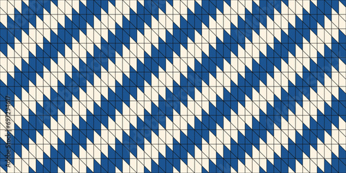 Diagonal lines, blue and white. Mosaic stripes, seamless vector.